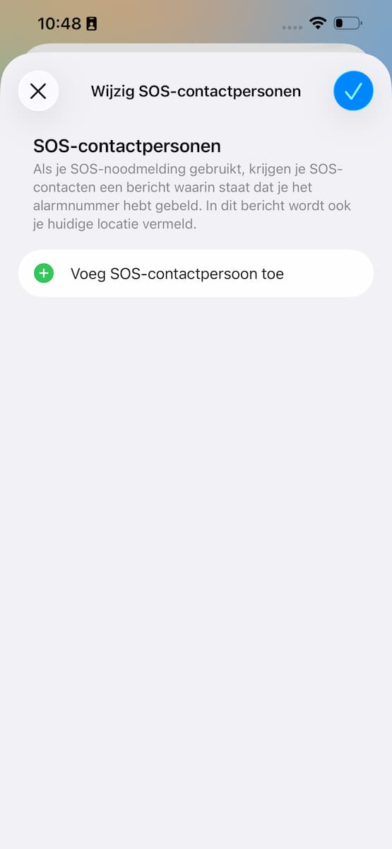 Instructiefoto: SOS-contactpersoon