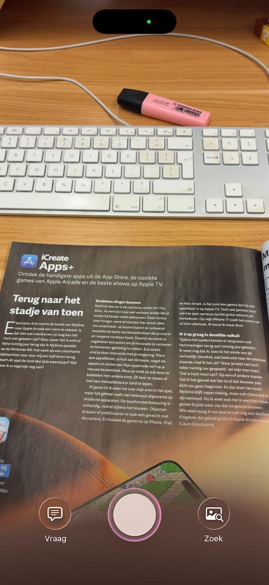 Instructiefoto: Richt op de tekst