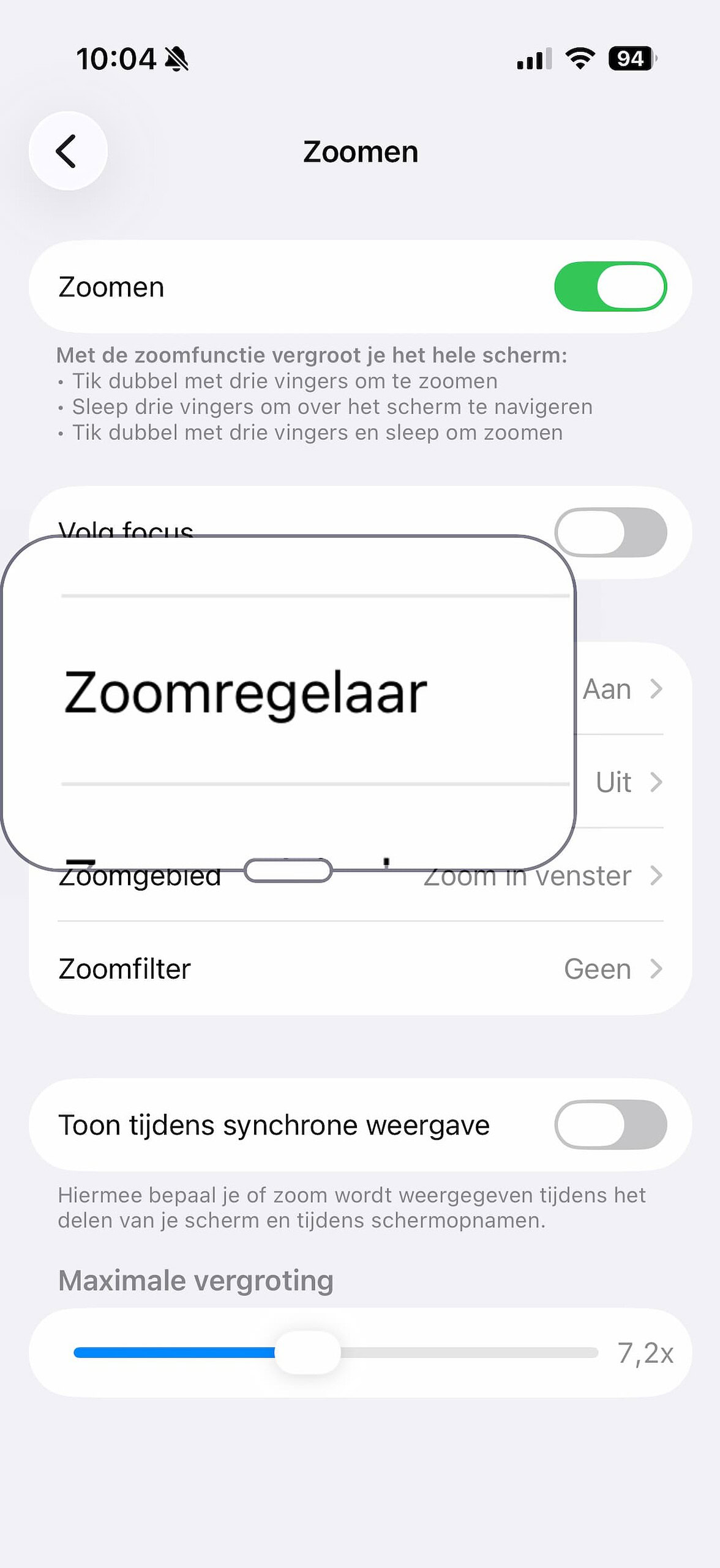 Instructiefoto: Zoom in op alles