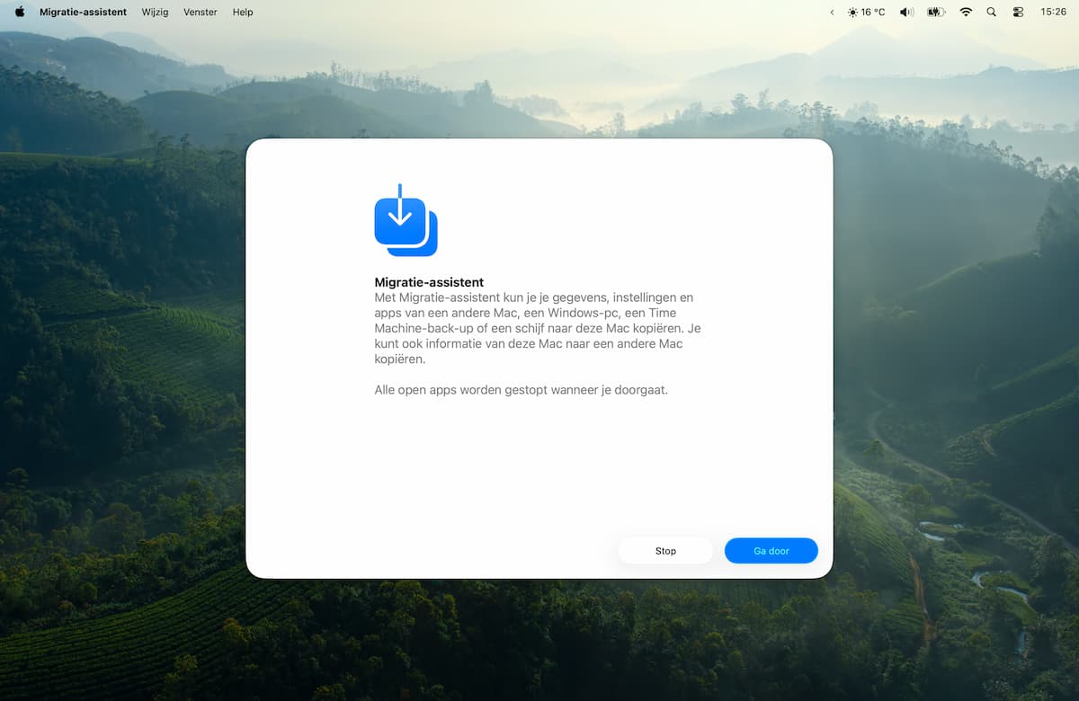 Instructiefoto: Migratie-assistent