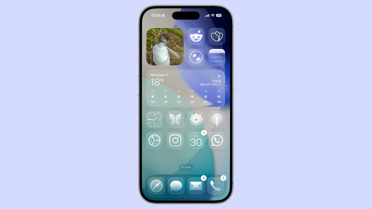 iPhone met glazen iconen