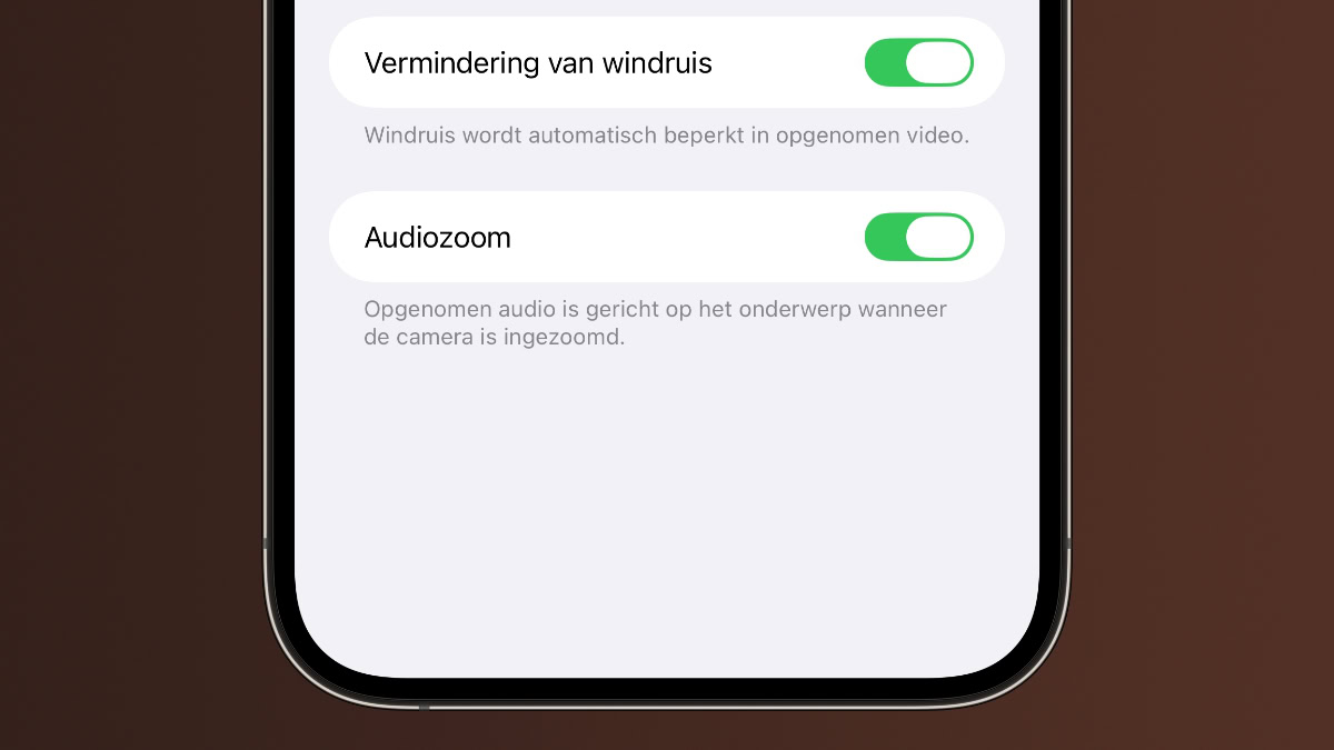 Instelling voor audiozoom in iOS 26.4