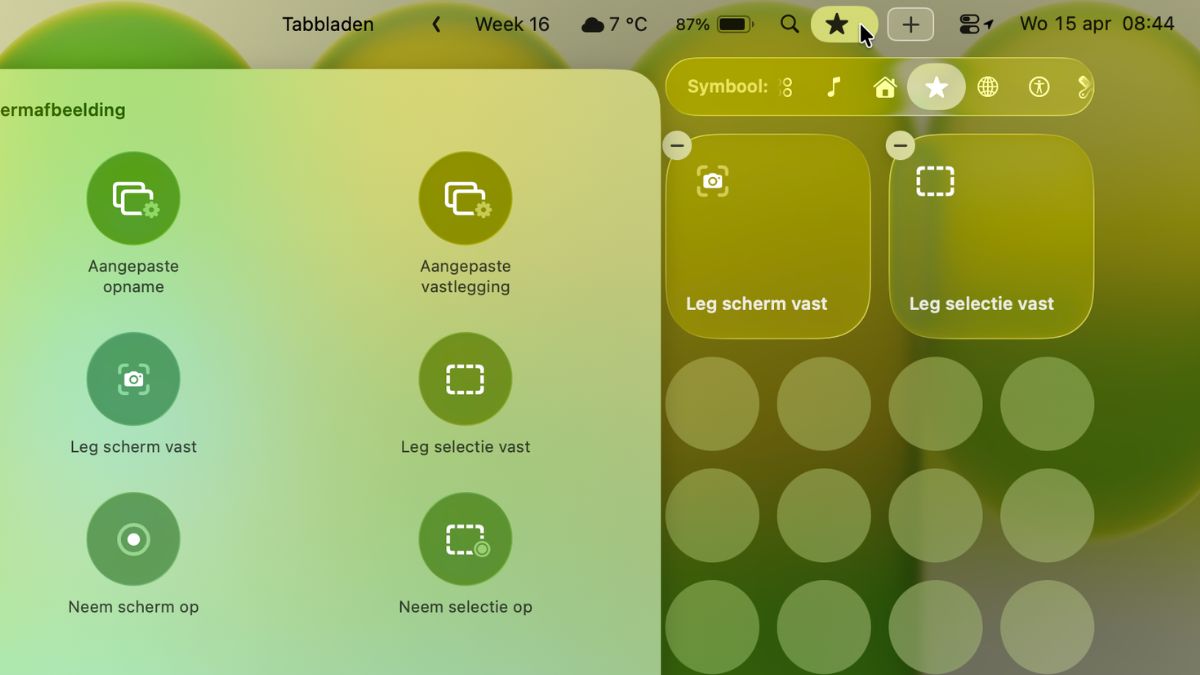 Kies een symbool voor je extra paneel