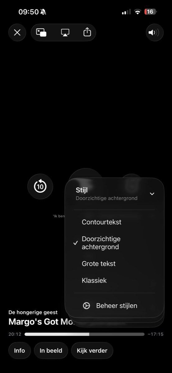 Verschillende stijlen in TV-app