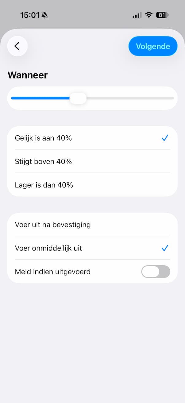 Wanneer moet er iets gebeuren?