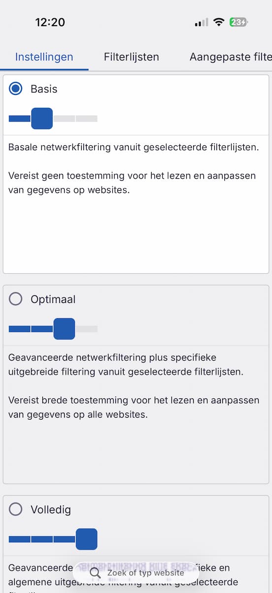 Instructiefoto: Instellingen