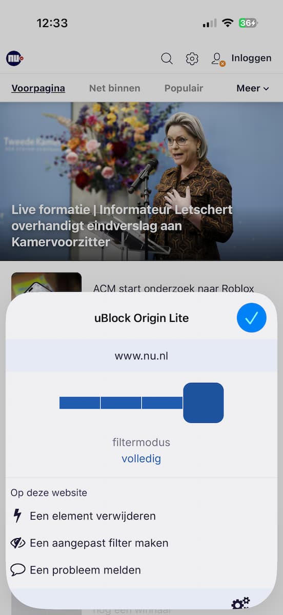 Instructiefoto: Volledig