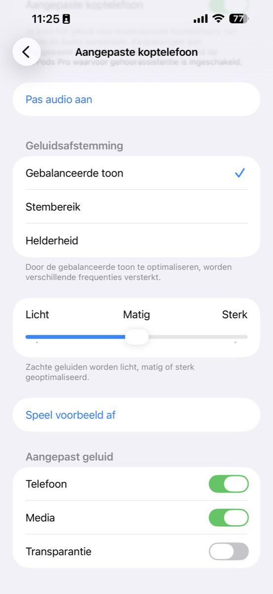 Regelaar op 'Matig'