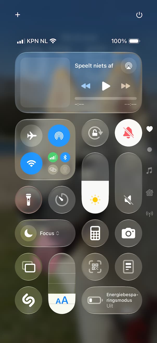 iPhone uitzetten bedieningspaneel