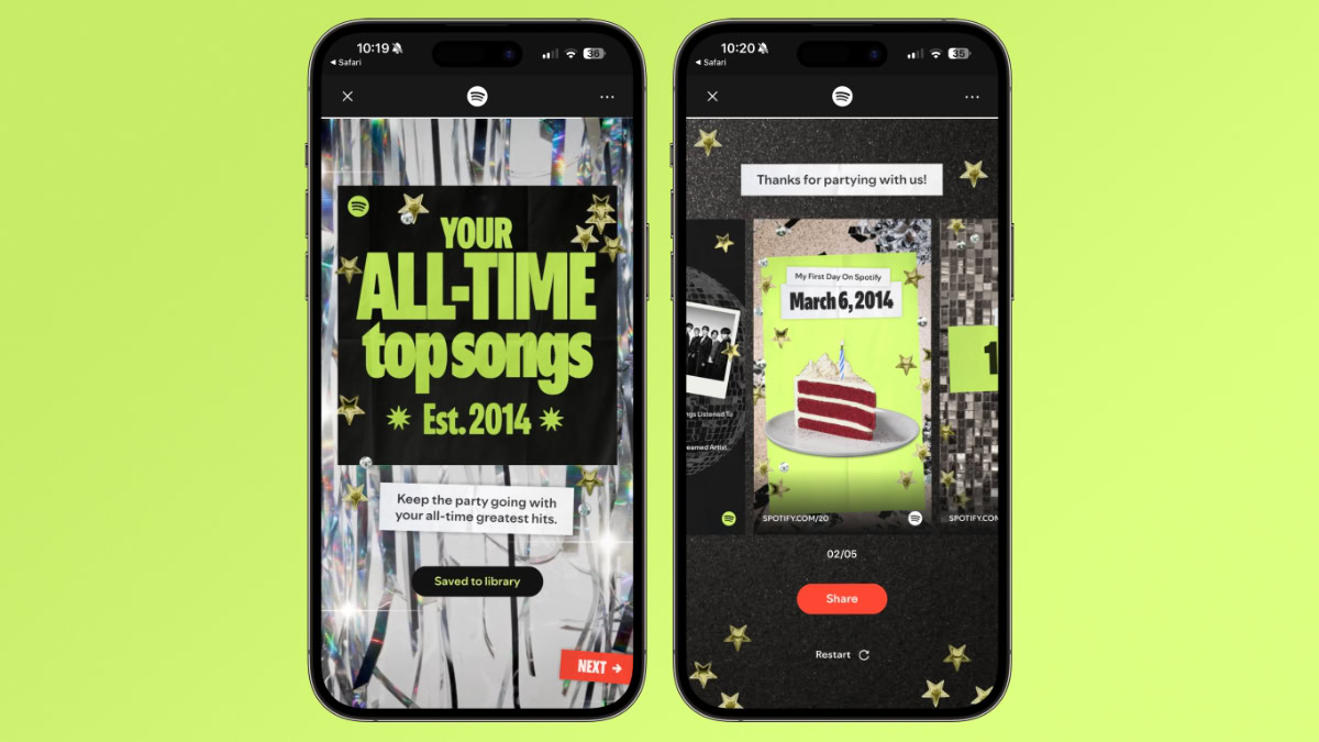 Twee iPhones met Spotify Party of the Year
