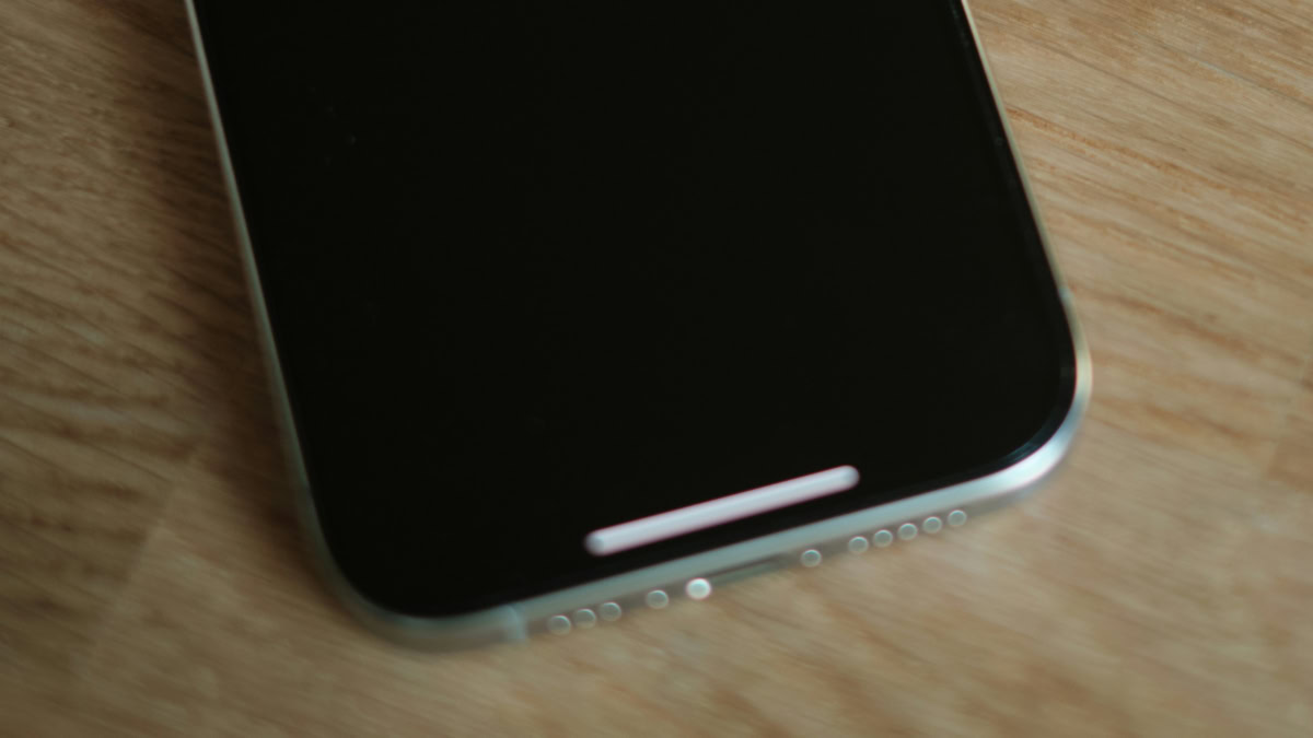 iPhone met streep onderaan het scherm