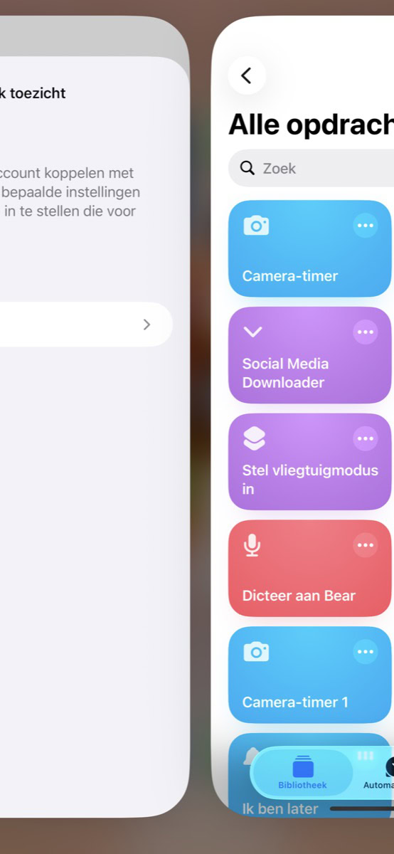 Wisselen tussen twee apps