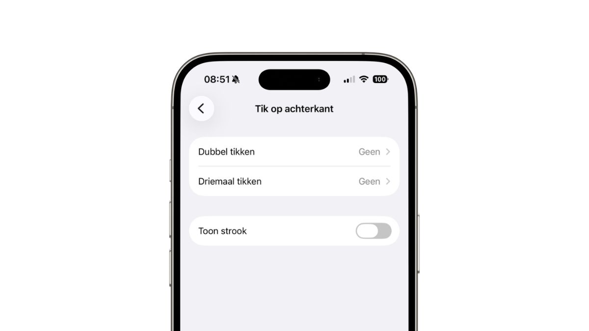Tik op achterkant