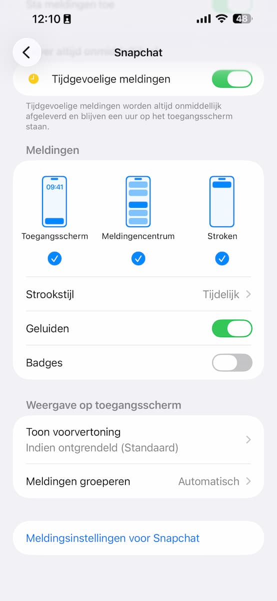 Instructiefoto: Weg met badges
