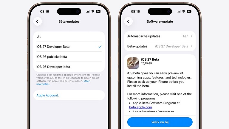 iOS 27 bèta: zo kun je de nieuwe iPhone-update nu al installeren - iCreate