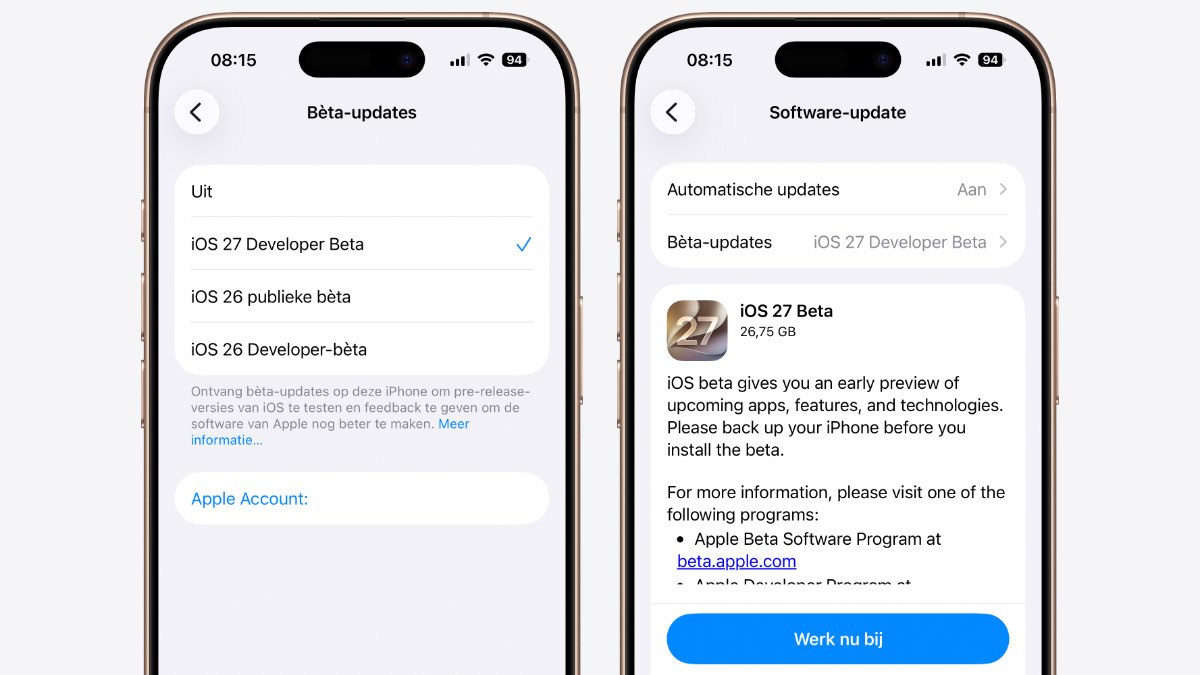 iOS 27 bèta installeren