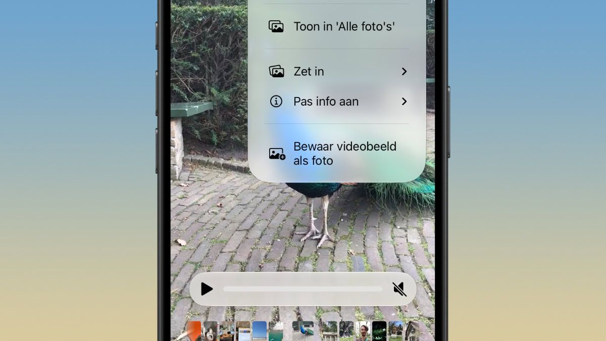 iPhone met Bewaar videobeeld als foto