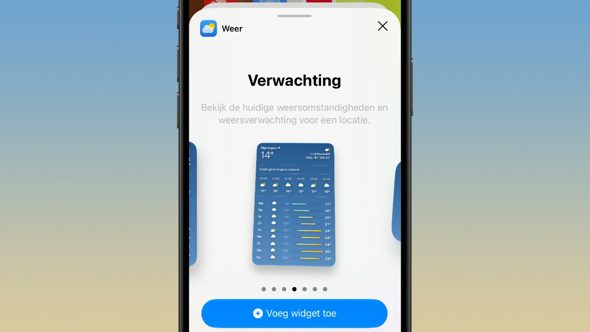 Extra grote widget voor Weer