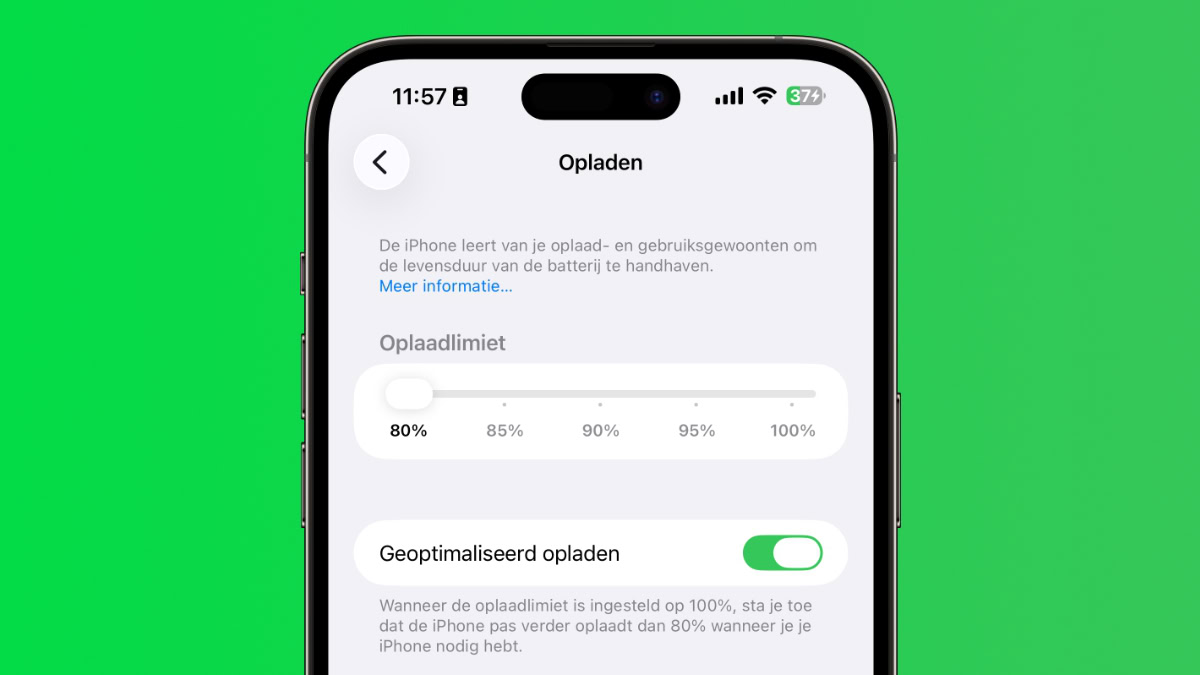 Instellingen batterij iPhone