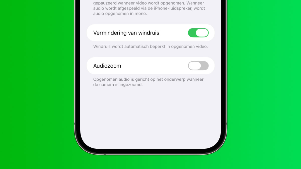Instelling iPhone Audiozoom