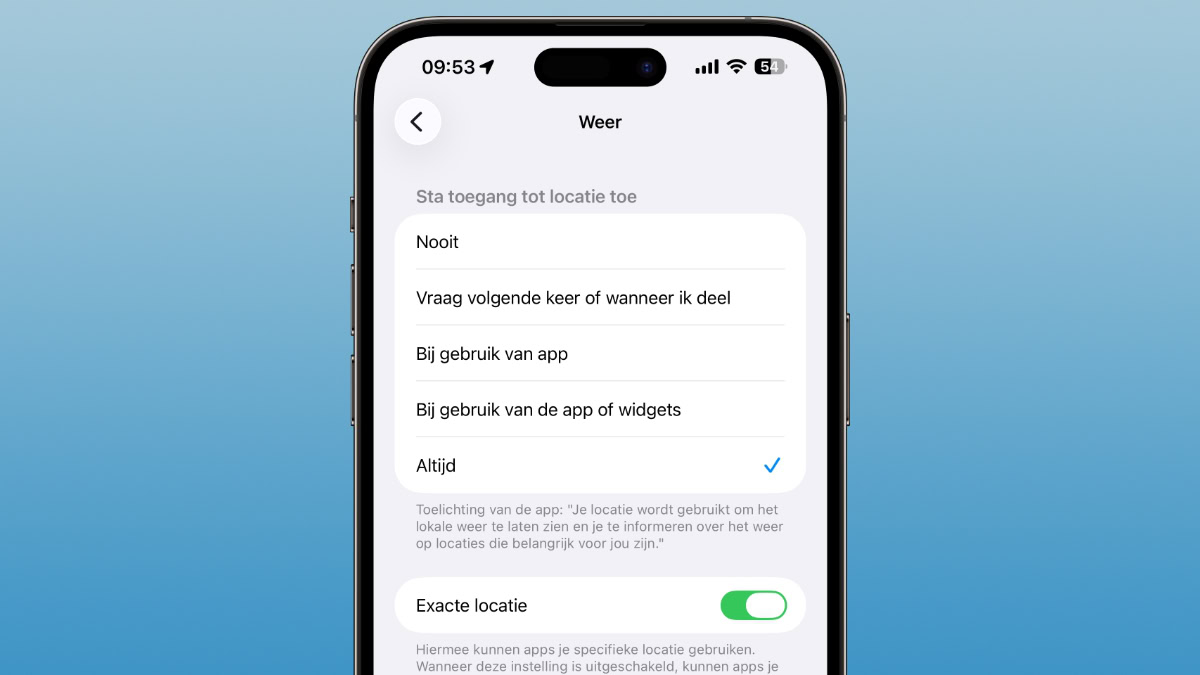 Instellingen voor locatievoorzieningen