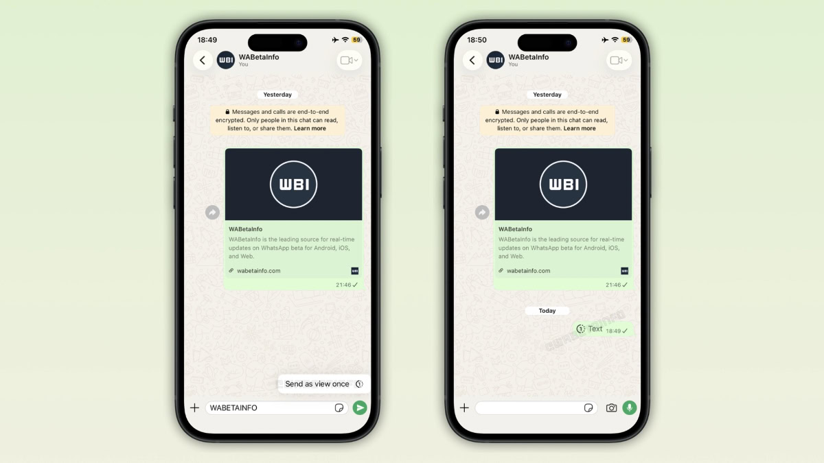 Eenmalige weergave in WhatsApp