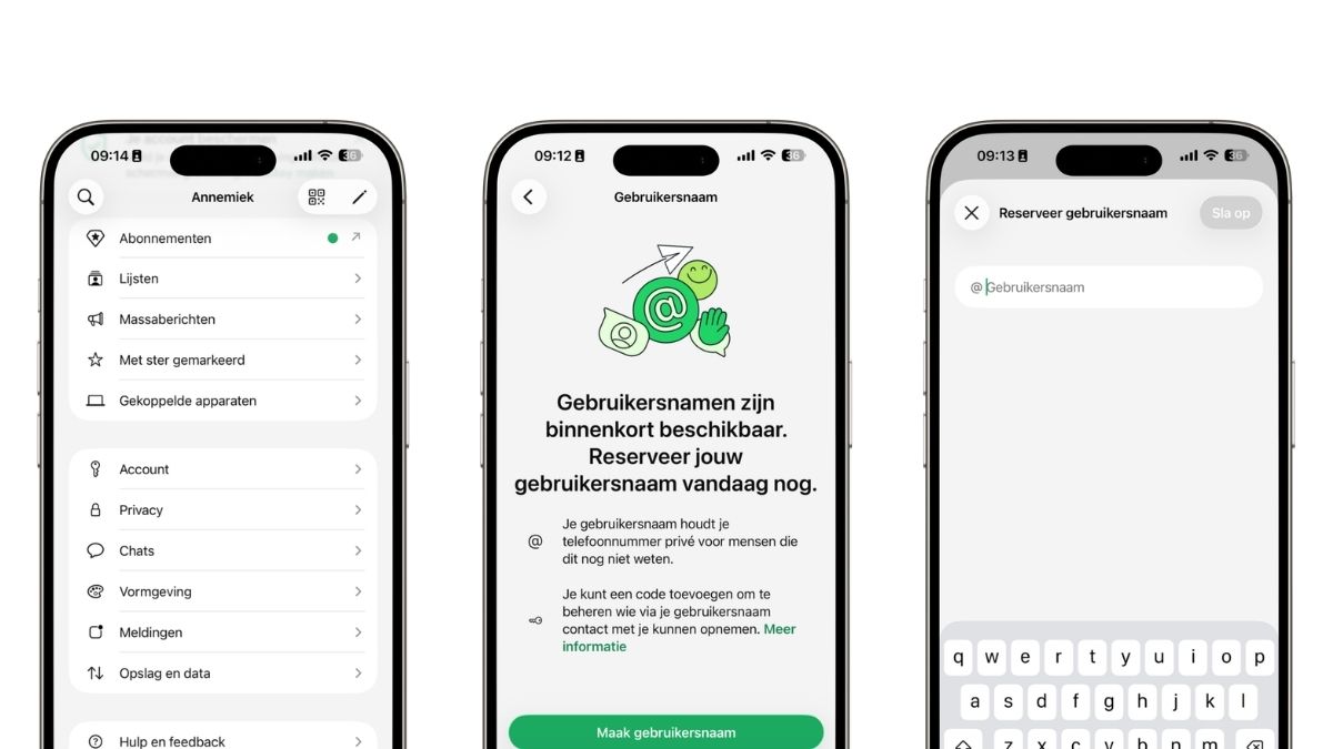 Whatsapp gebruikersnaam reserveren
