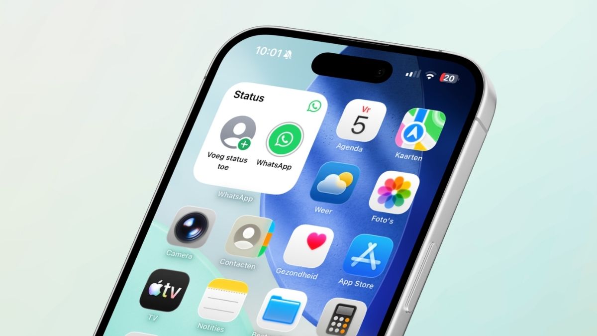 iPhone met widget WhatsApp