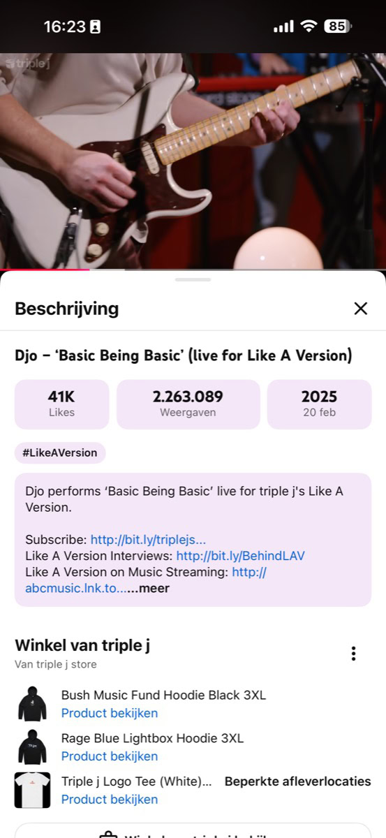Optreden in YouTube-app