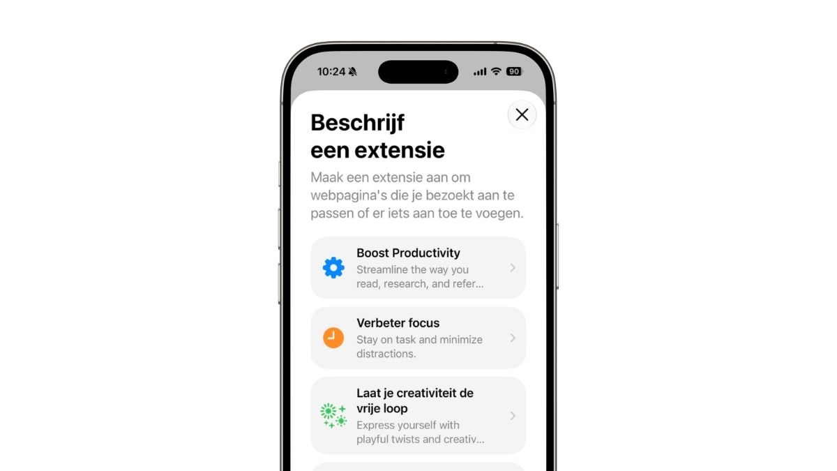 Beschrijf een extensie