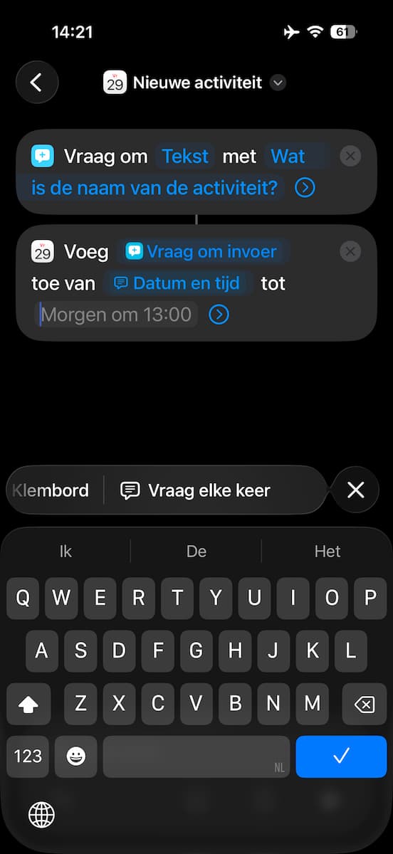 Instructiefoto: Datum en tĳd