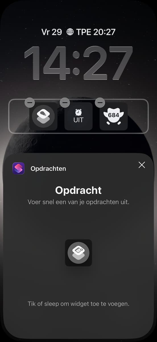 Instructiefoto: Widget