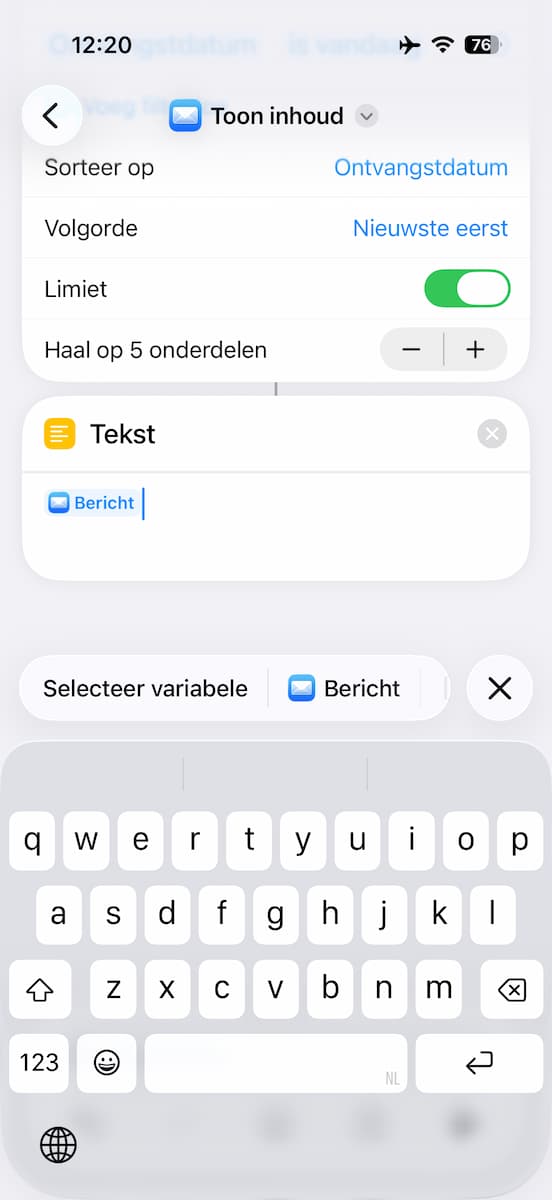 Instructiefoto: Tekst