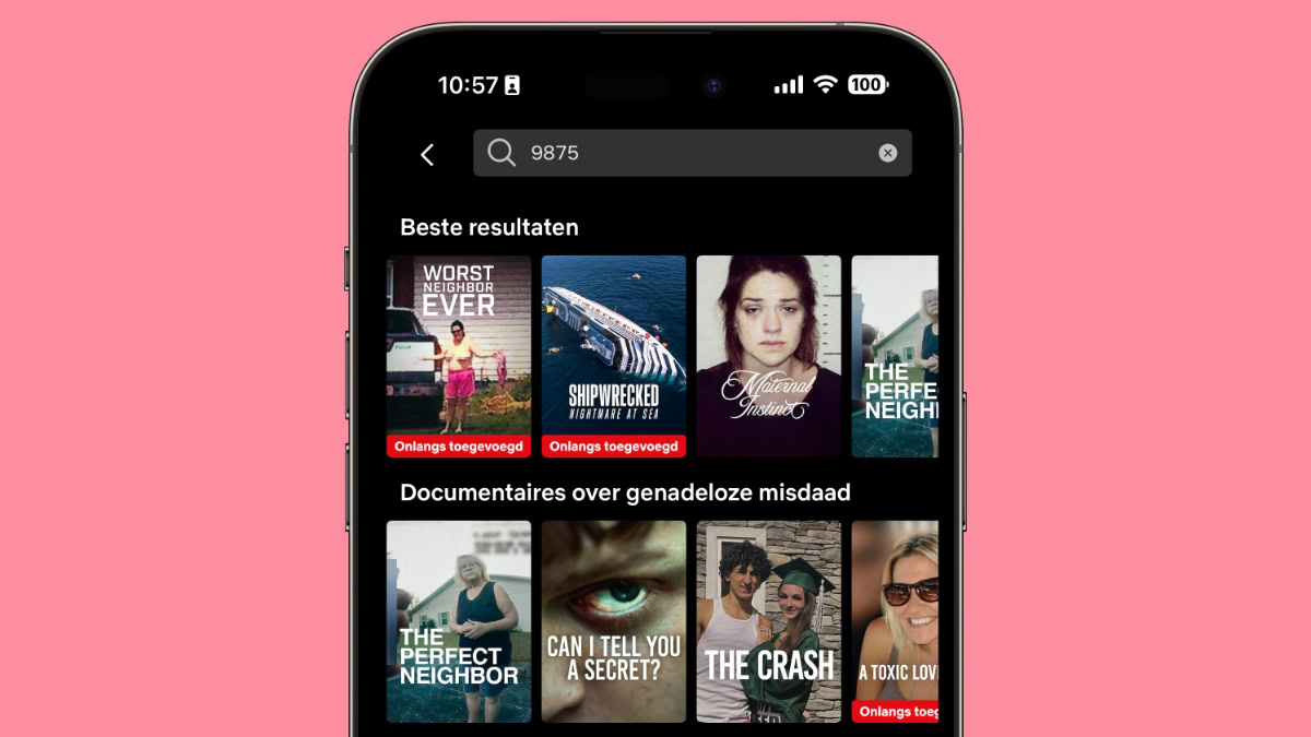 Netflix aanbod met code 9875