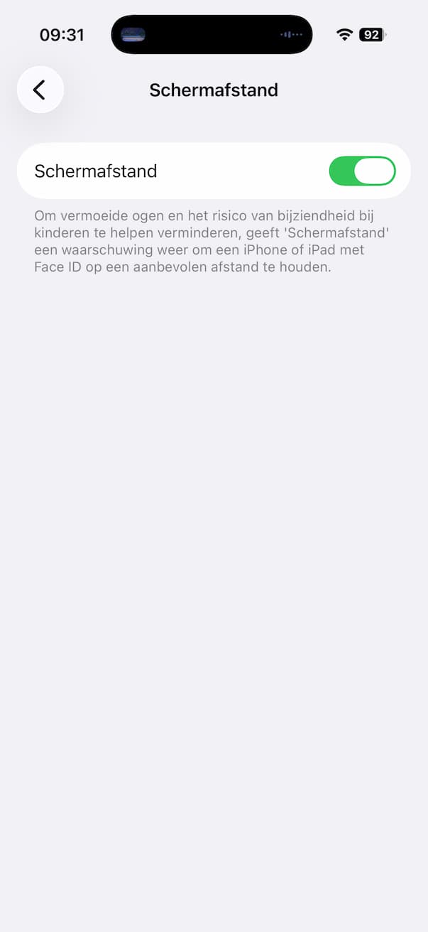 Schermafstand activeren op de iPhone