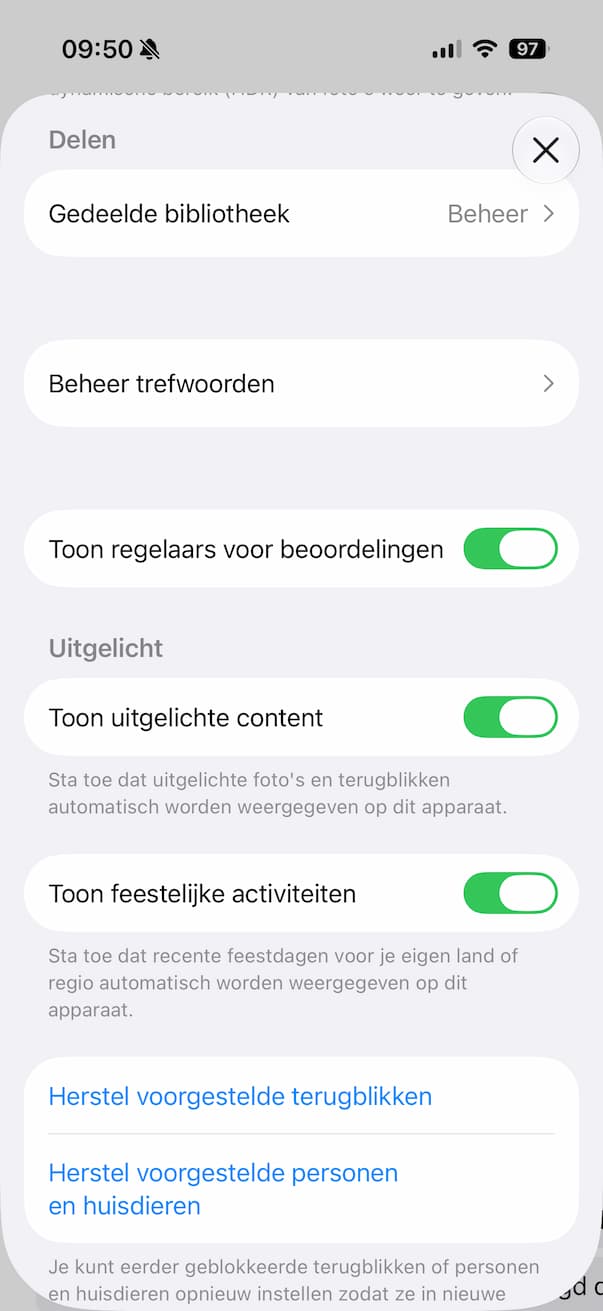 Sterbeoordelingen inschakelen