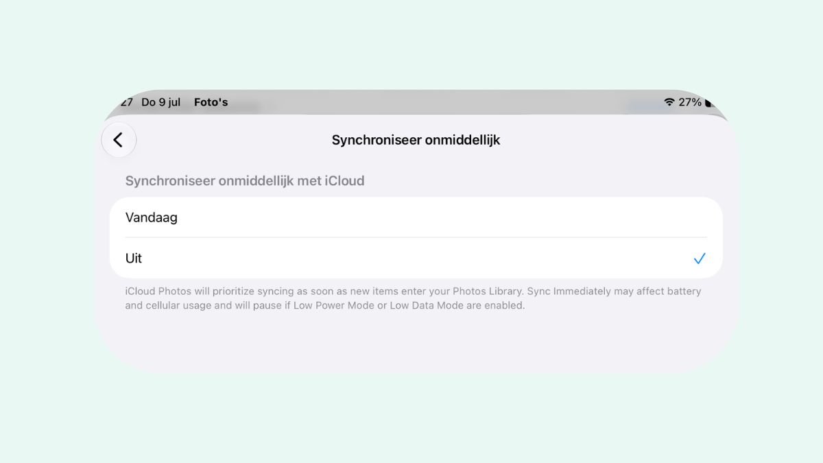 Synchroniseer onmiddellijk