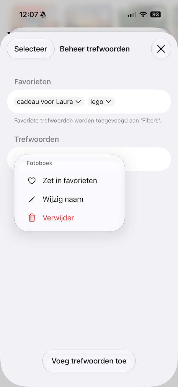 trefwoorden toevoegen