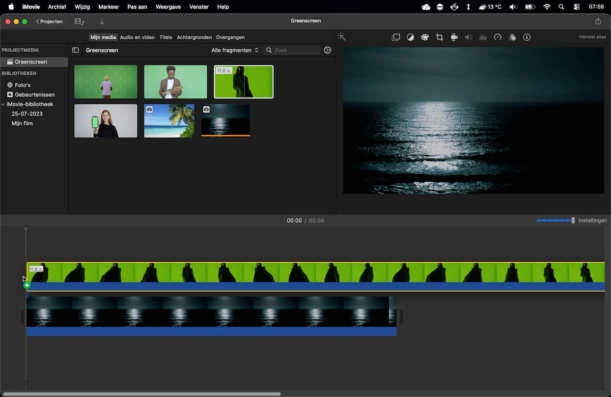 Instructiefoto: Greenscreen-shot