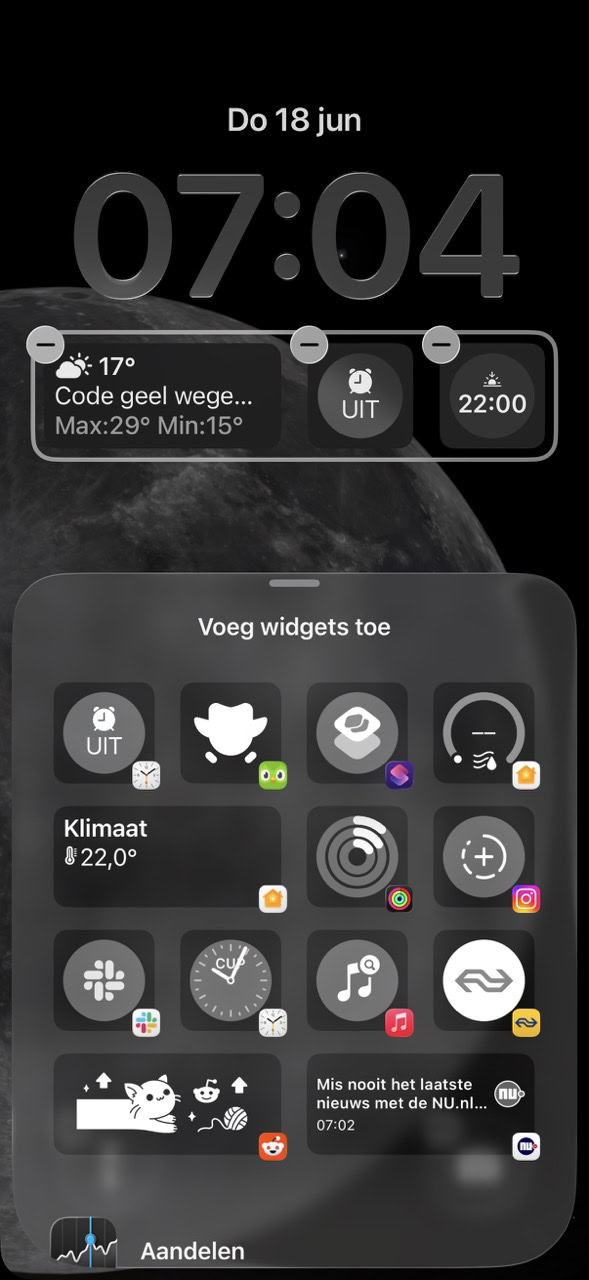 Instructiefoto: Widgets