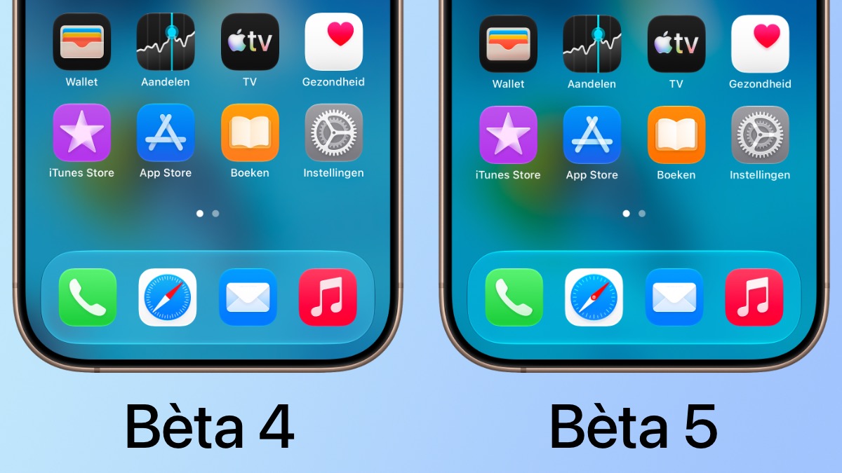 iOS 27 bèta 5 iconen
