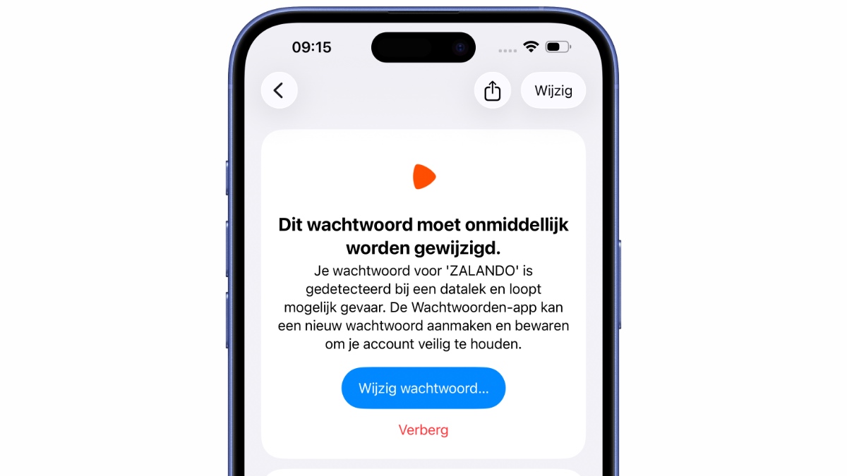 Wachtwoorden-app datalek-functie