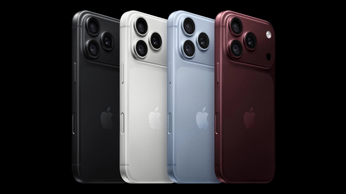 IPhone 18 Pro in zwart, wit, blauw en rood.
