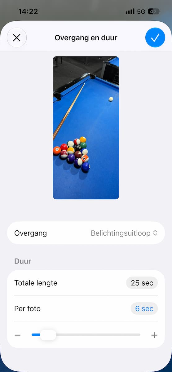 Instructiefoto: Overgang en duur