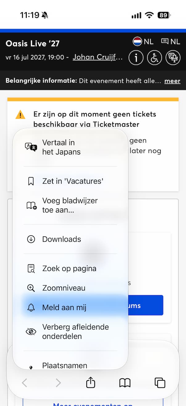 Meld aan mij concerttickets
