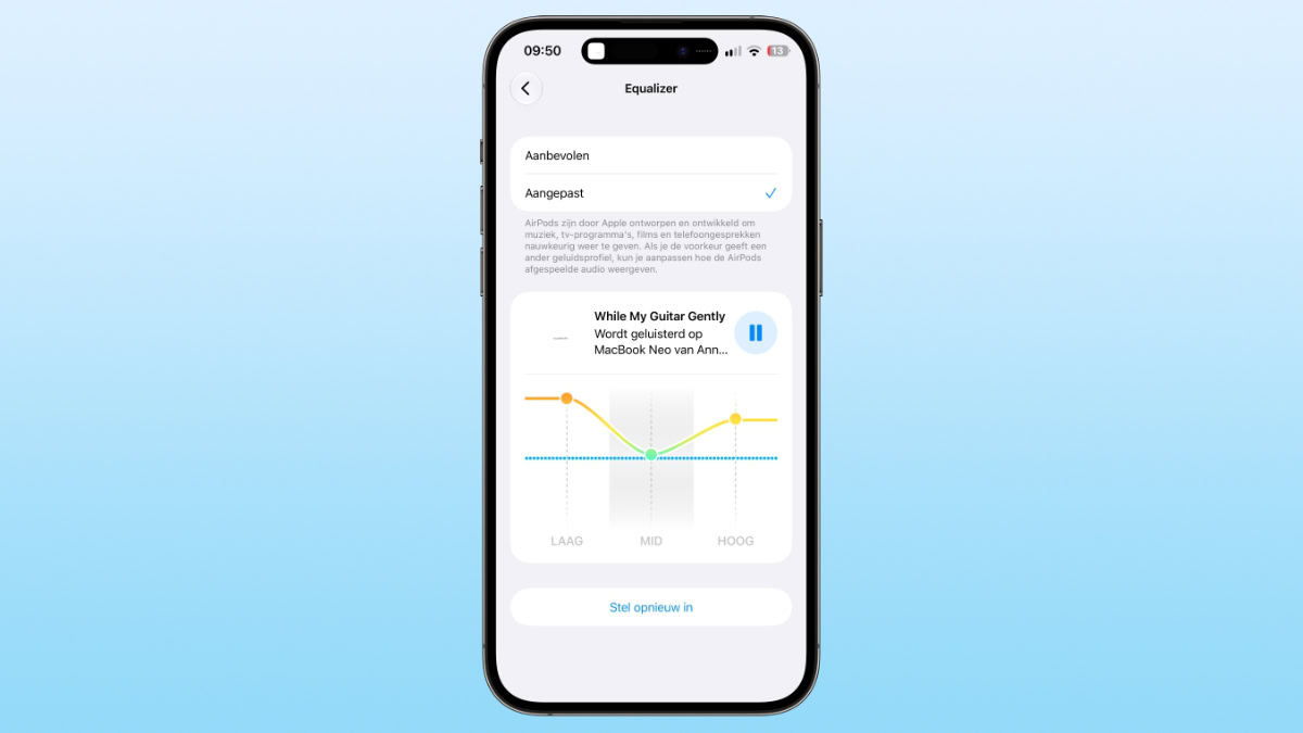 Equalizer voor AirPods in iOS 27