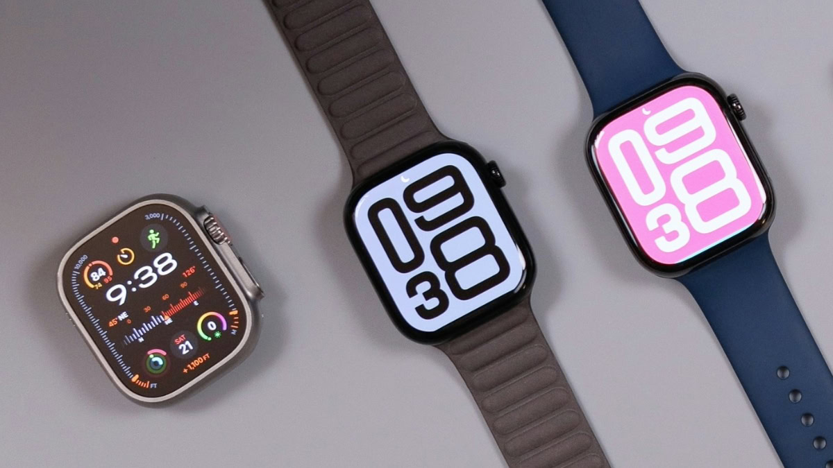 Drie Apple Watches op een rij