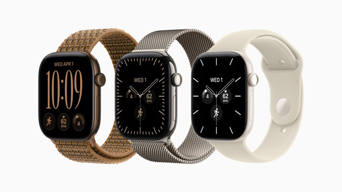 Drie keer Apple Watch Series 12 naast elkaar
