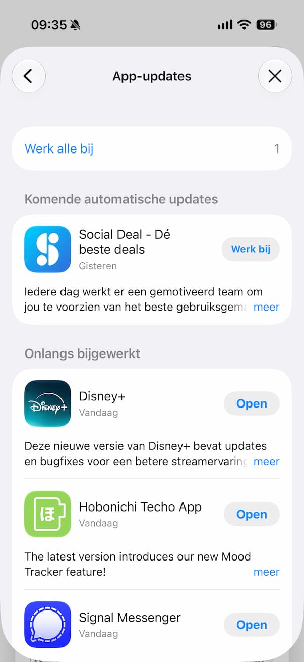 apps bijwerken