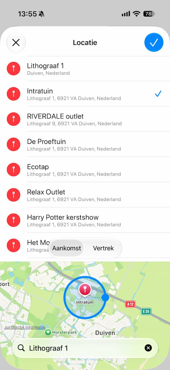 Instructiefoto: Herinnering op een locatie